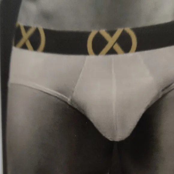 2xist Luxe No Show Brief - Navy Blue With Black Waistband  Gold Accents 3 Pack - Picture 5 of 7